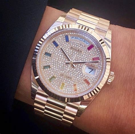 rolex rainbow daydate|rolex rainbow iced out.